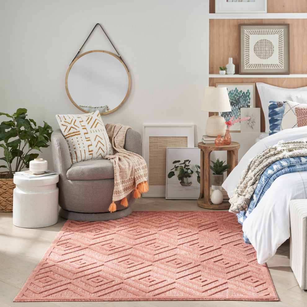 Nourison Versatile 6' x 9' Coral/Orange Modern Area Rug