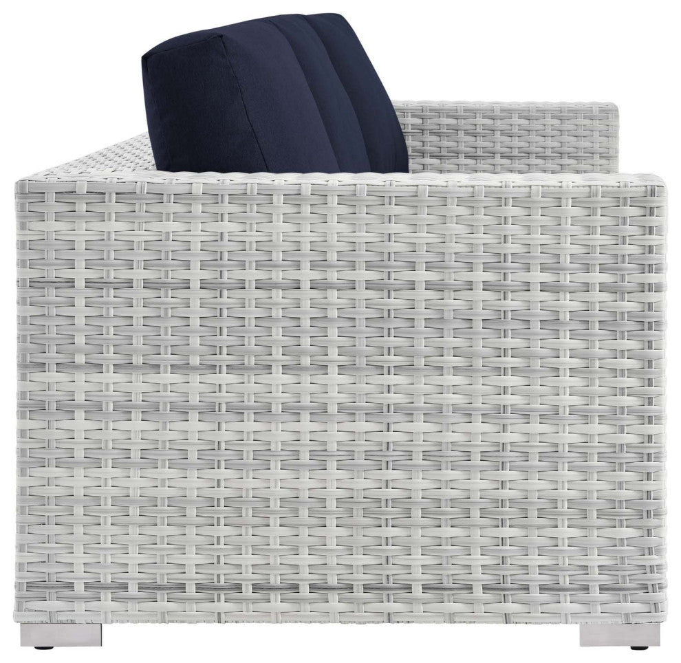 Convene Outdoor Patio Sofa Light Gray Navy