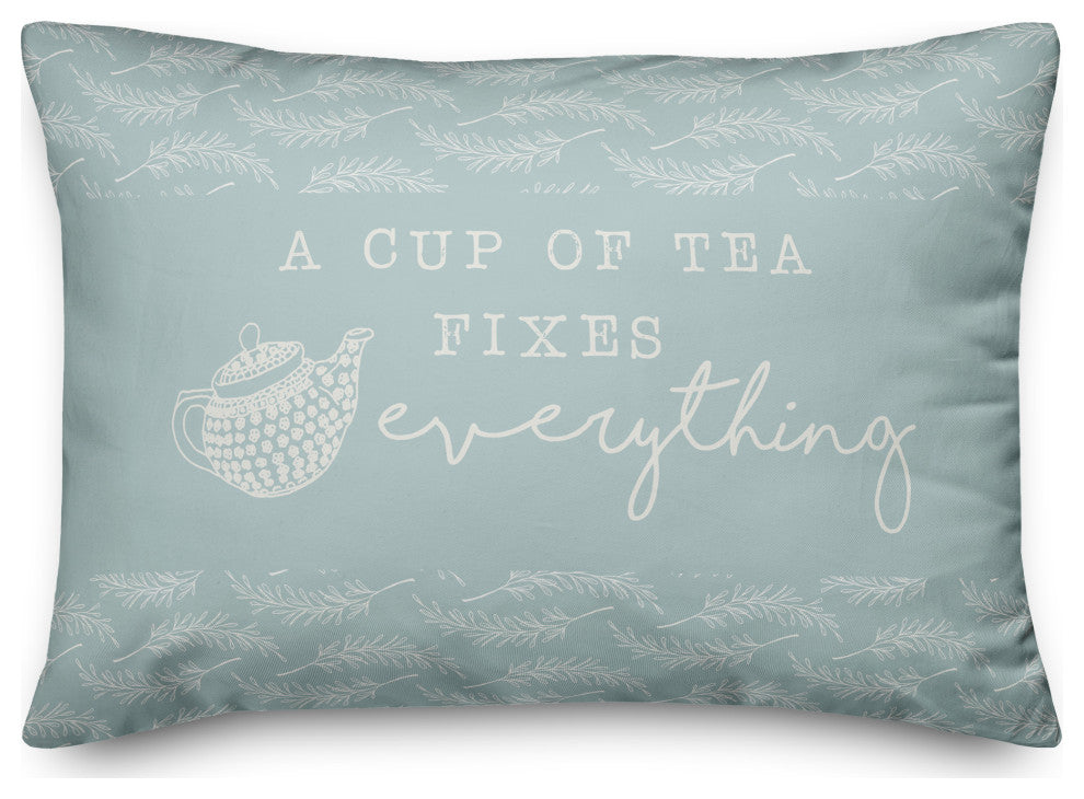 Leaf Branch Pattern Light Blue 4 14x20 Spun Poly Pillow