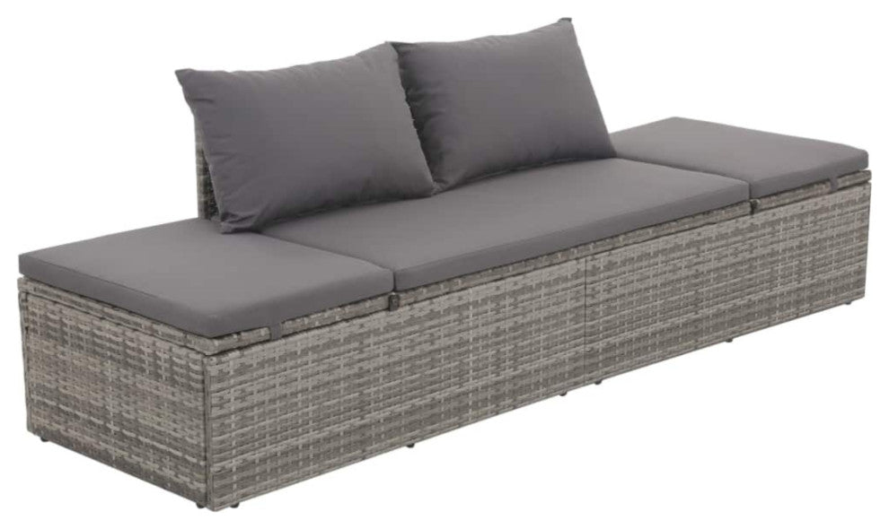 vidaXL Garden Bed Gray 76.8"x23.6" Poly Rattan