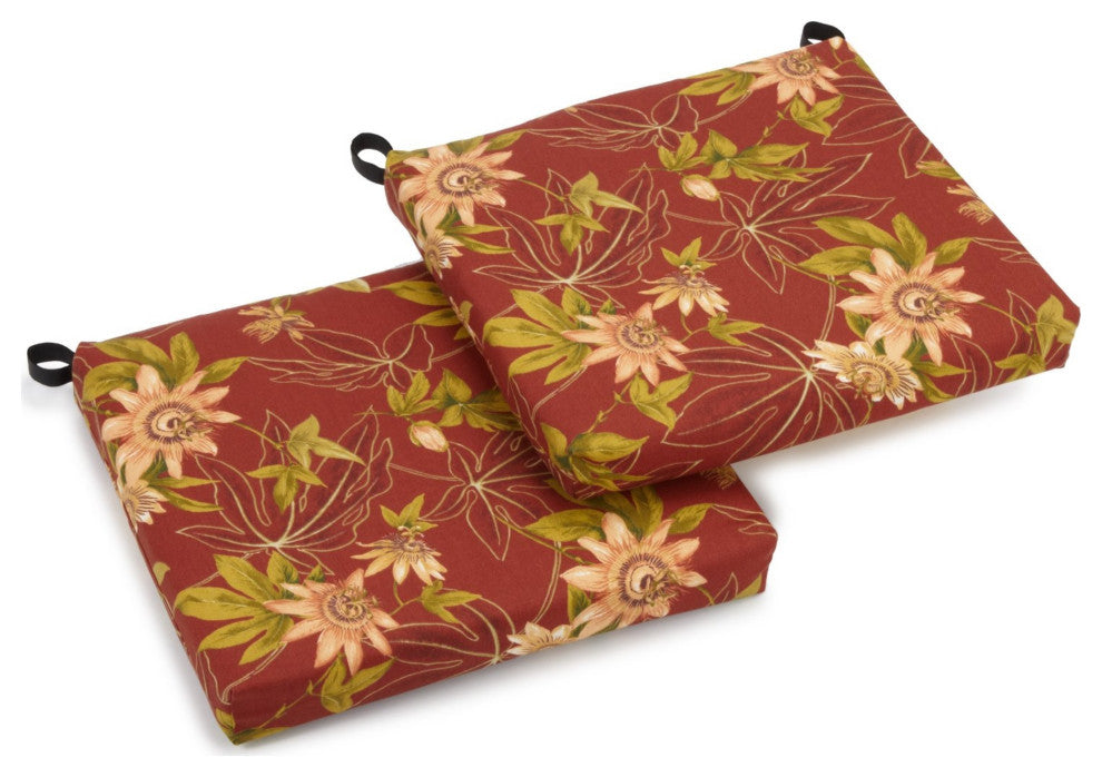 20"x19" Spun Polyester Chair Cushion, Set of 2, Passion Ruby