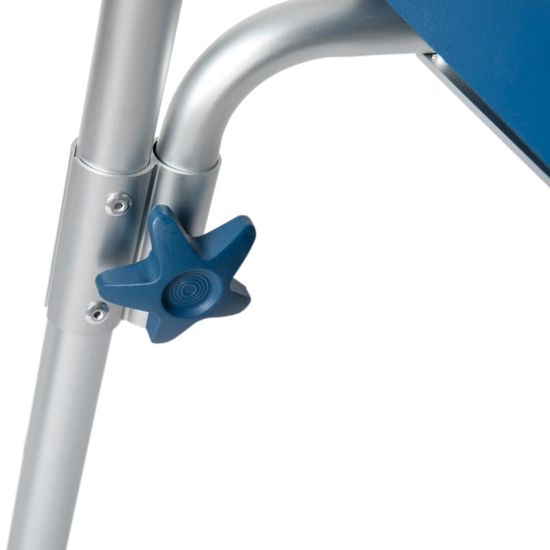 Hercules Shower Commode Chair with Safety Rail, Height Adjustable Frame, Blue