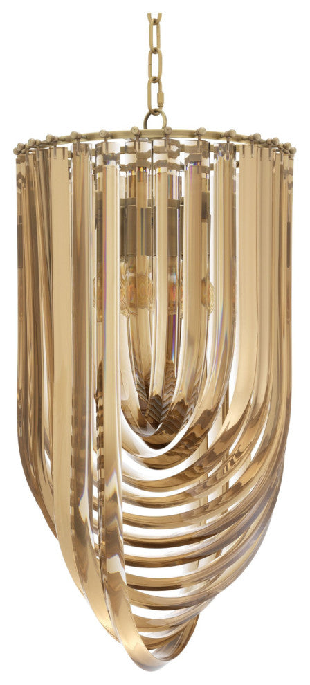 Gold Lucite Loop Chandelier | Eichholtz Murano