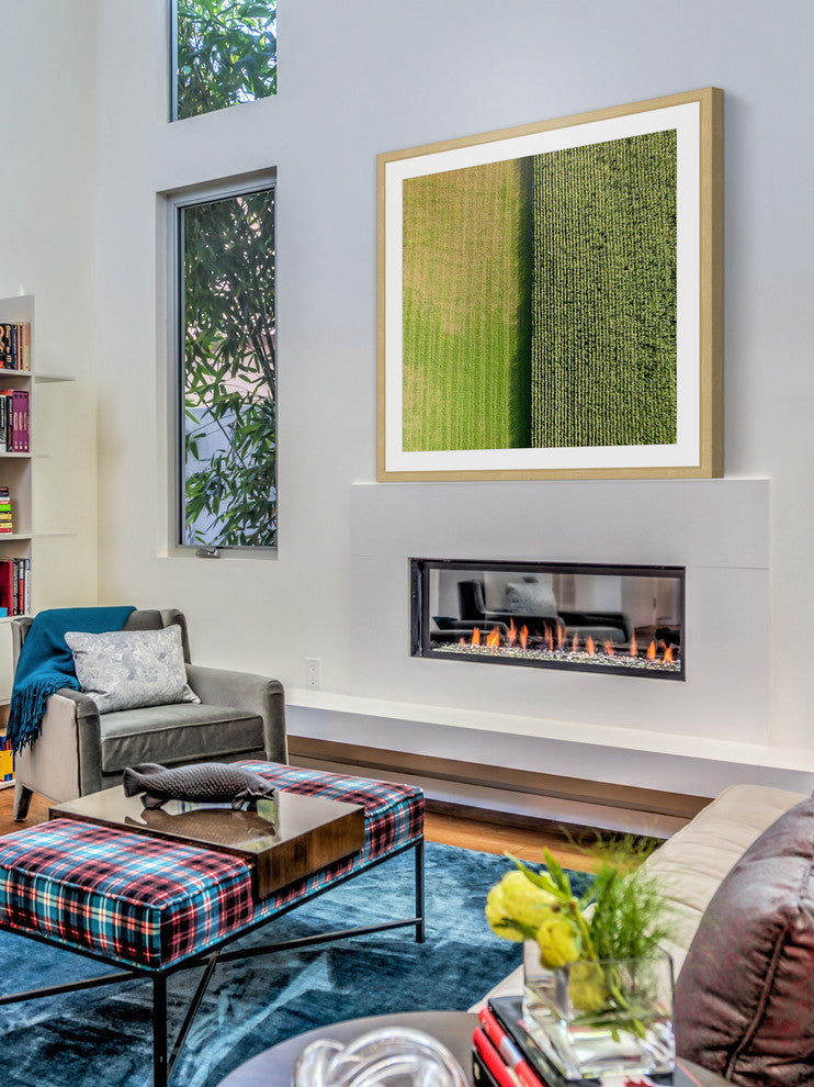 "Green Rows" Framed Print by Karolis Janulis