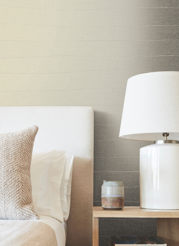 Taupe Natural Grid Wallpaper