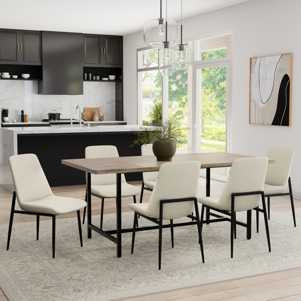 Savannah Dining Chair (Set of 2) in Natural Linen Look Fabric
