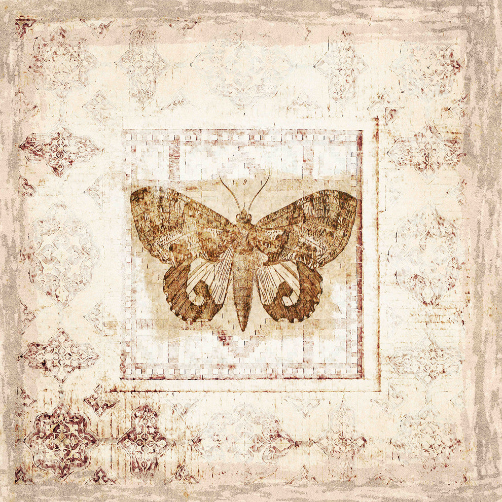 "Antique Butterfly I" Painting Print on Canvas by Irena Orlov