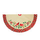 48" Embroidered Cardinal Birds Christmas Tree Skirt With Red Plaid Border
