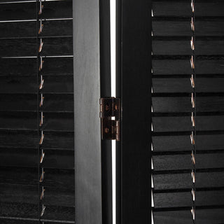 6' Tall Adjustable Shutter Room, Black, 4 Panel
