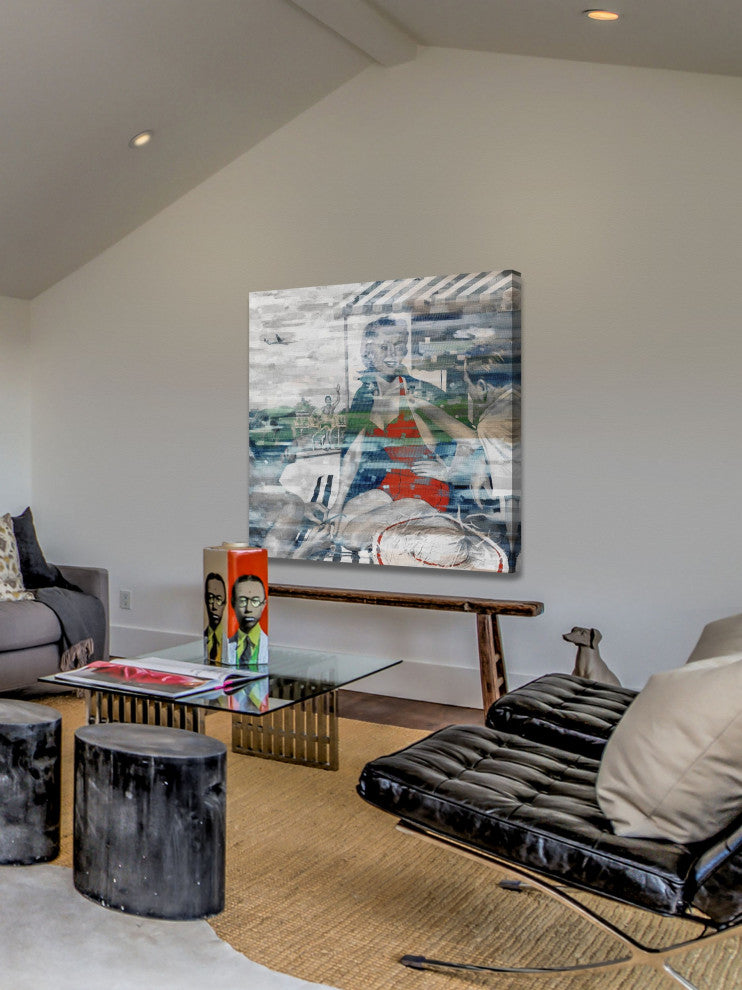 "Beach Babe" Print on Canvas, 40"x40"