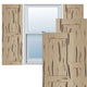Rustic Two Equal Panel Flat Panel Pecky Cypress Faux Wood Shutters (Per Pair)