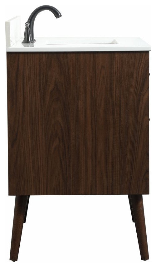 Bella 36" Midcentury Modern Walnut-Light Bathroom Vanity