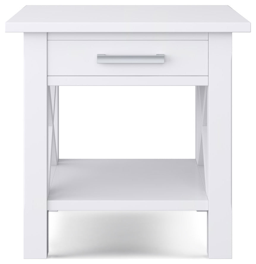 Kitchener SOLID WOOD End Table, White