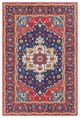 Surya Rajhari RJH-1007 8'x10' Rug, Navy/Red/Teal/Mustard/Burnt Orange/Beige