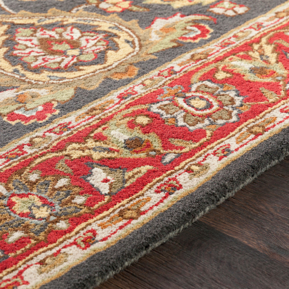 Surya Middleton AWHY-2061 Traditional Area Rug, Bright Red, 5' x 8' Rectangle