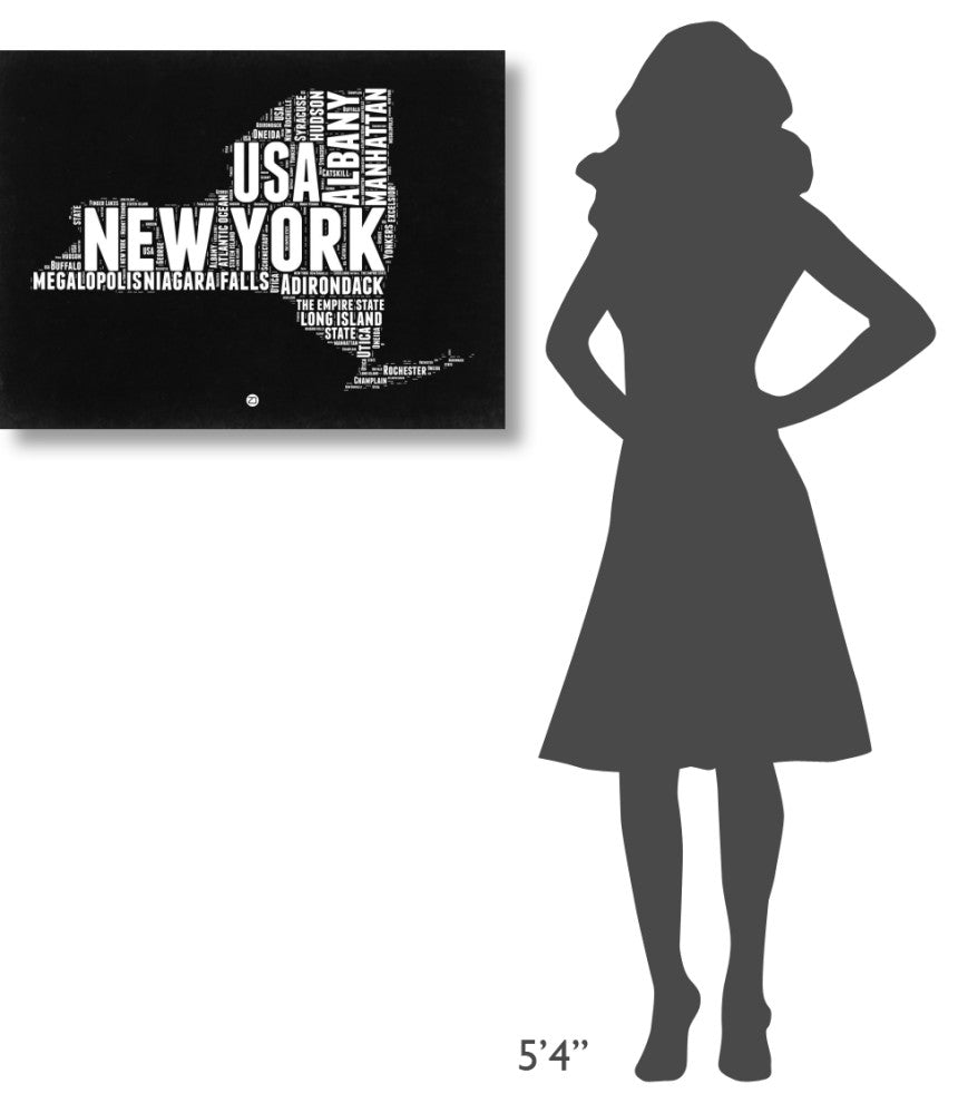 "New York Black and White Map" Fine Art Print