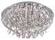 Transglobe 19-Light Tulip Flush Mount, Polished Chrome Finish With Clear Crystal