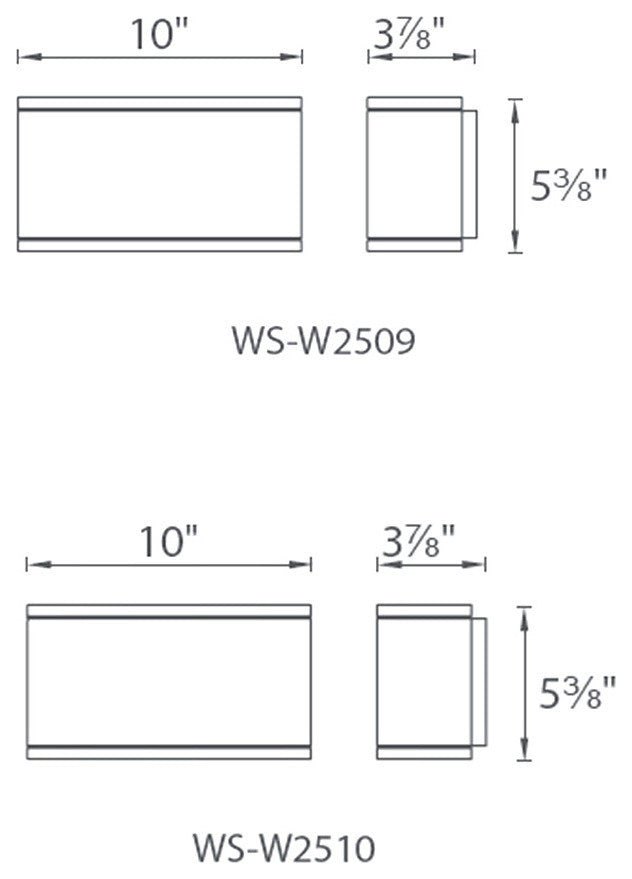 WAC Lighting Rubix LED Outdoor Rectangular Up and Down Wall Light, Graphite