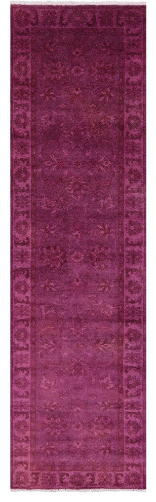 2' 8" X 9' 9" Runner Overdyed Full Pile Hand Knotted Wool Rug - Q12728