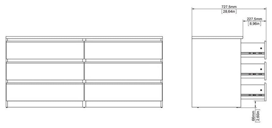 Pemberly Row Contemporary Wood Mahogany 6 Drawer Double Dresser