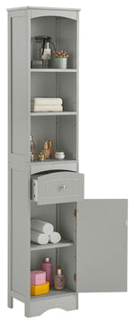 TATEUS Tall Bathroom Cabinet, Freestanding Storage Cabinet, Gray