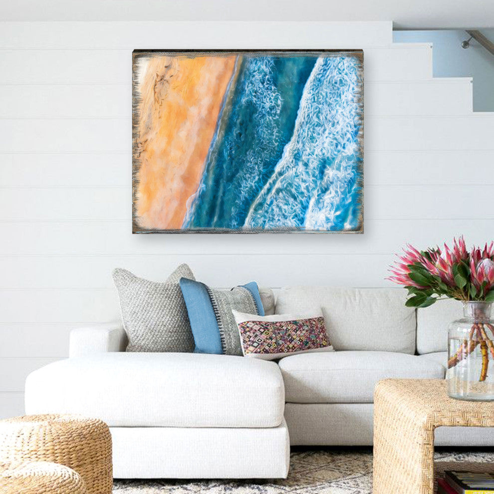Ocean Shore Art Wooden Wall Art, X-Large 36x24