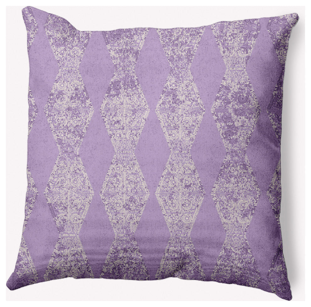 Pyramid Stripe Indoor/Outdoor Throw Pillow, Purple, 16x16"