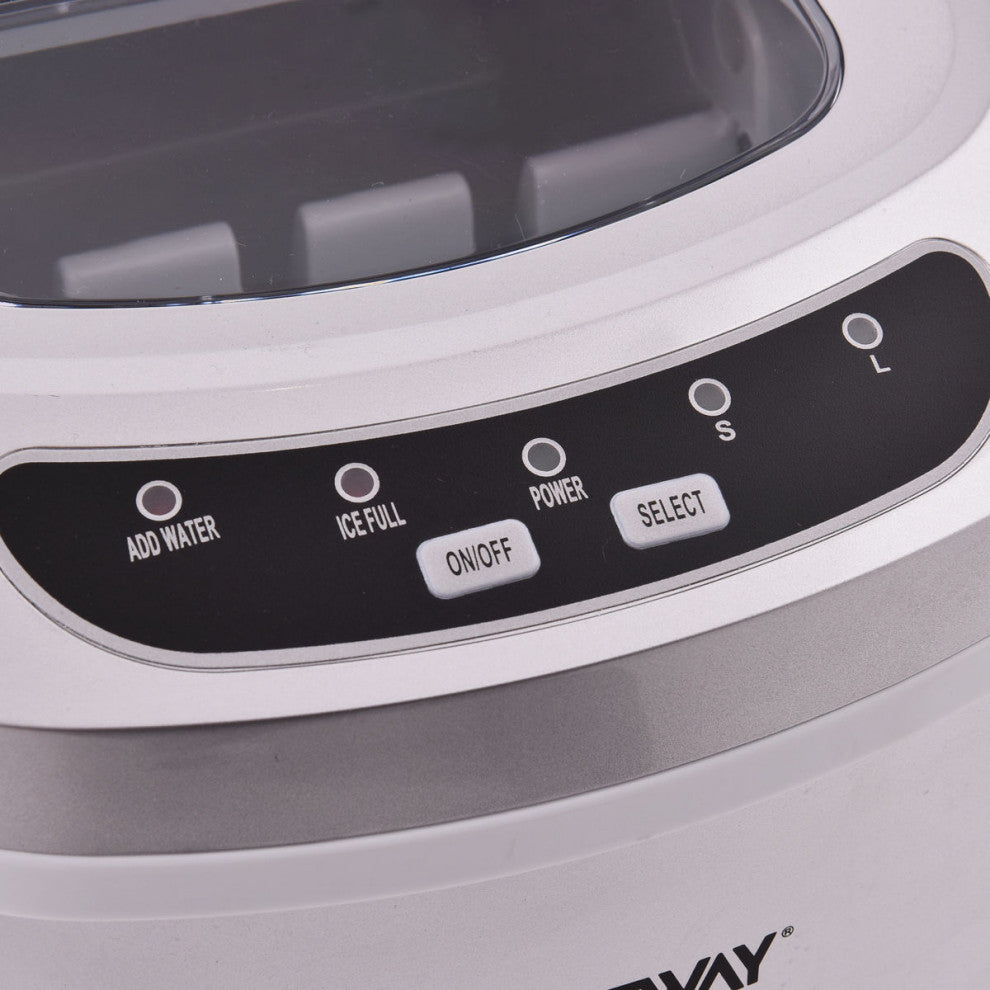 Costway Sliver Portable Compact Electric Ice Maker Machine Mini Cube 26lb/Day