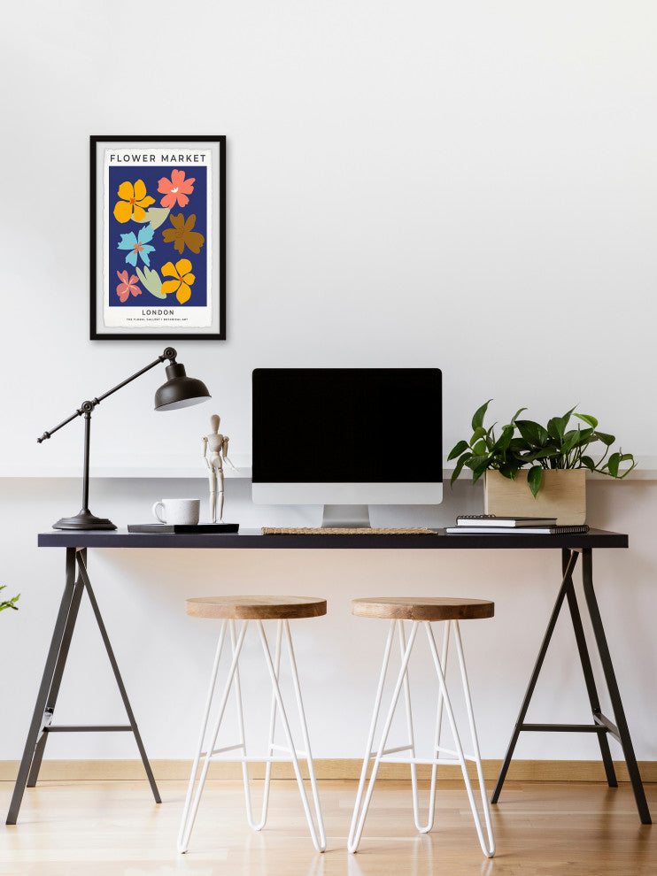 "Flower Market London" Framed Painting Print, 24x36
