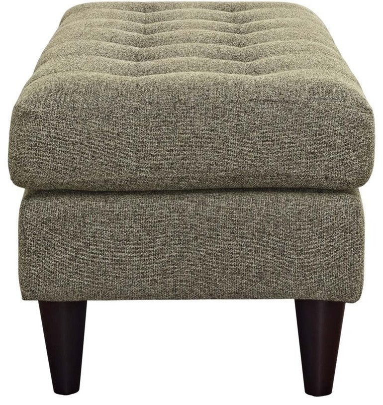 Modern Oatmeal Empress Upholstered Fabric Bench