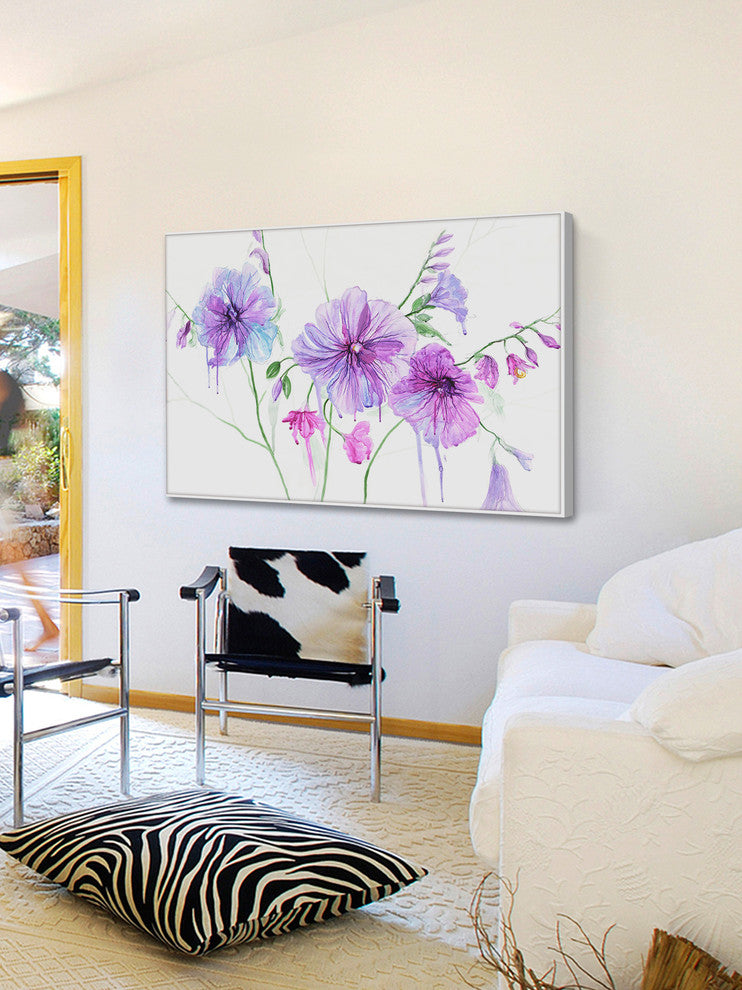 "Luminous Blossoms I" by Julie Joy Floater Framed Print Canvas, 36x24