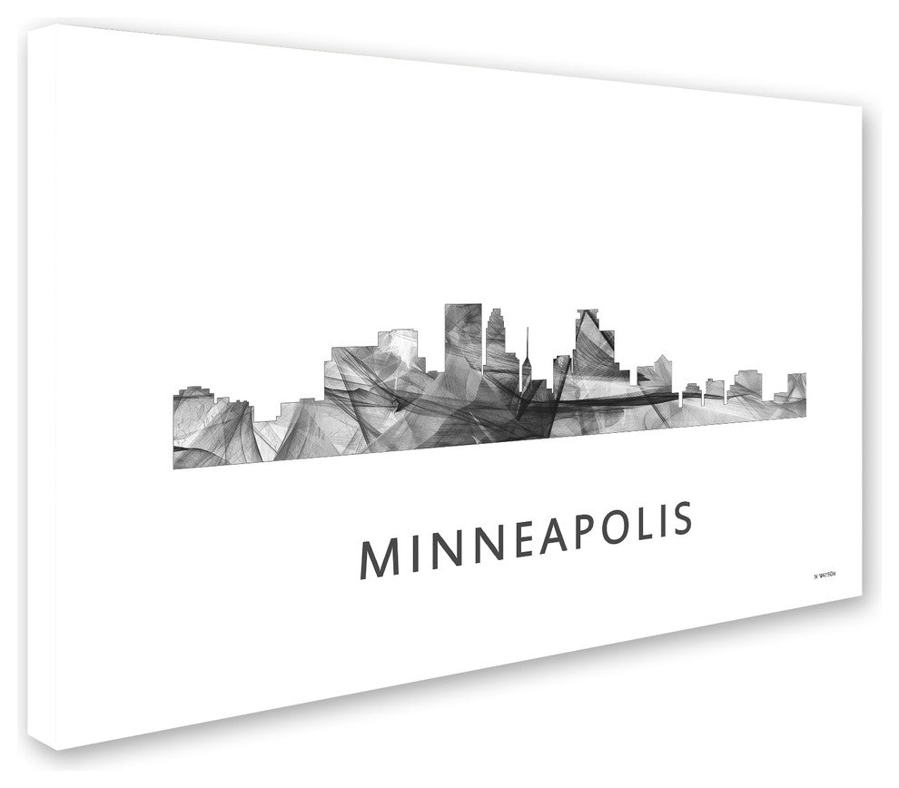 Marlene Watson 'Minneapolis Minnesota Skyline' Canvas Art, 19x12