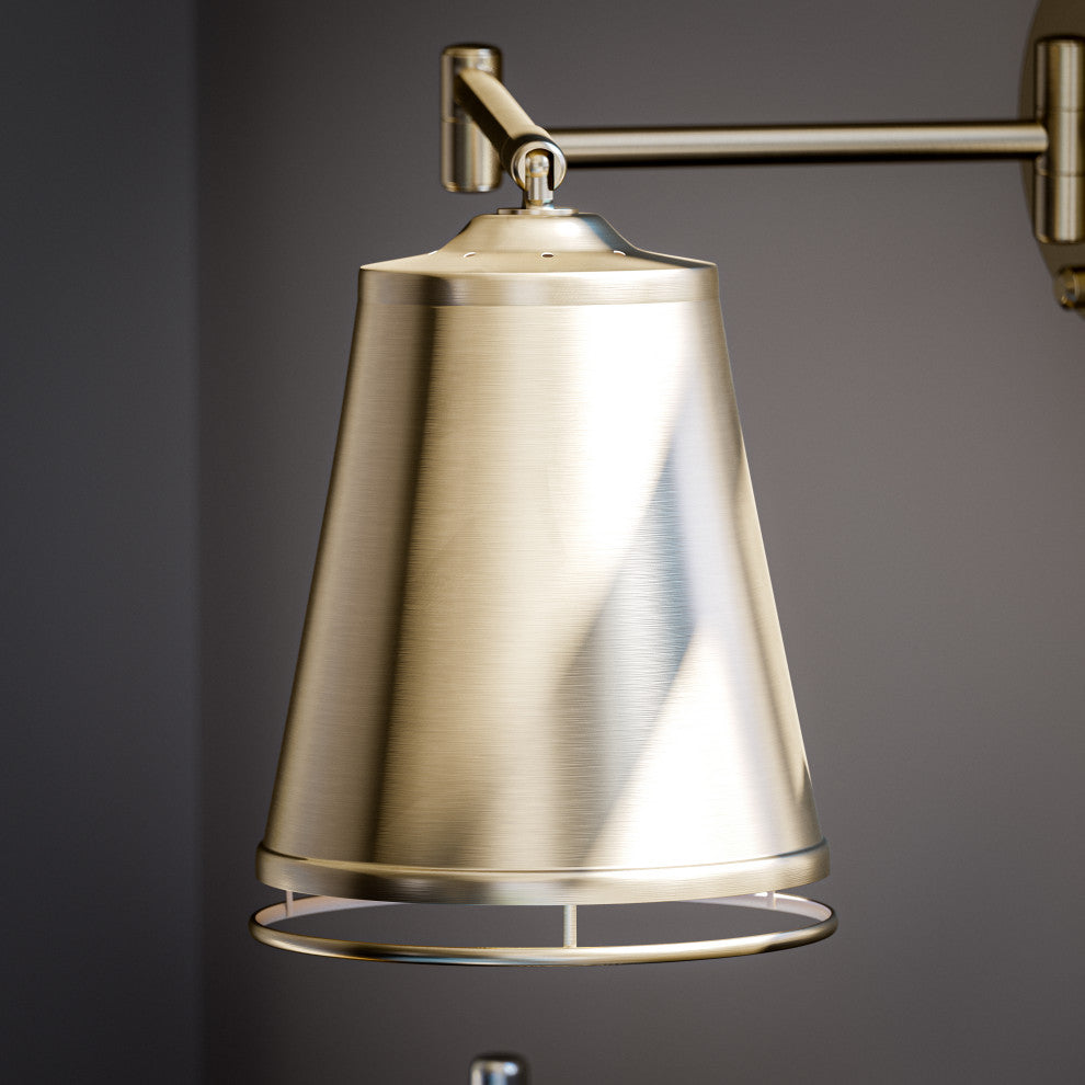 Kenroy 21009AB 1-Light Swing Arm Wall Lamp, Metro