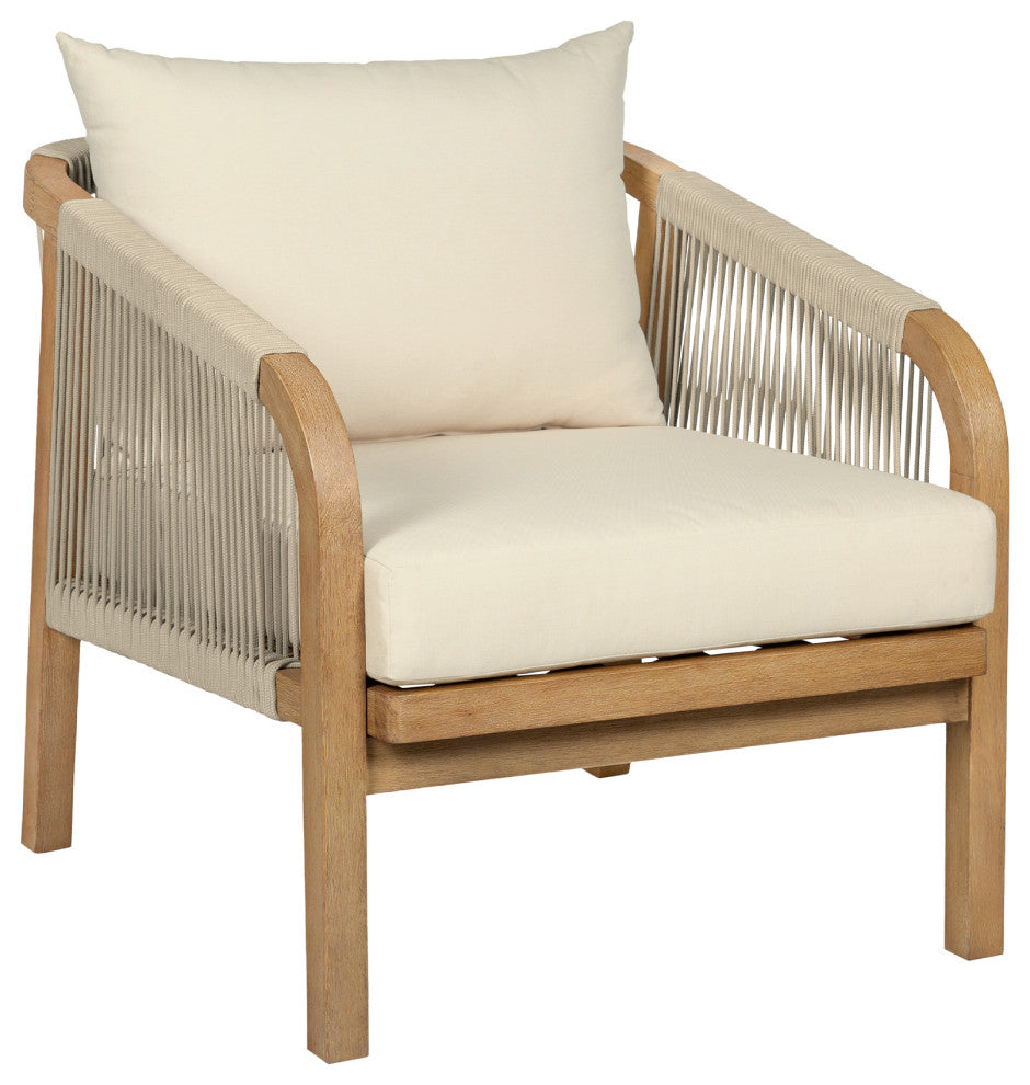 Cypress Outdoor Patio 4-Piece Conversation Set Ivory Olefin Cushions
