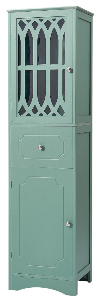 64" Tall Freestanding Bath Storage Cabinet, Adjustable Shelves