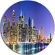 New York Cityscape Panorama, Photo Round Wall Art, 11"