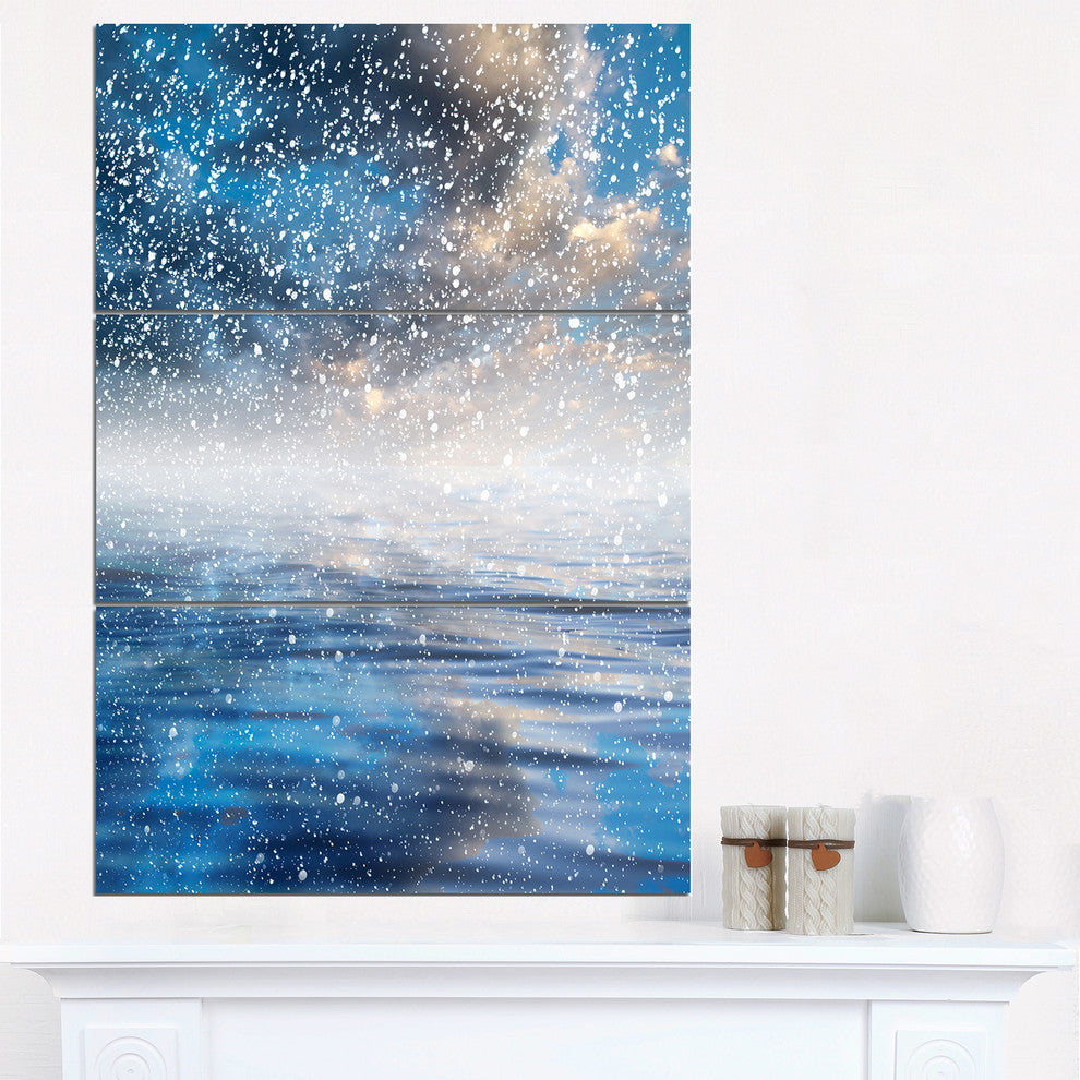 "Blue Sky Reflection in the Lake" Photo Metal Wall Art, 3 Panels, 28"x36"