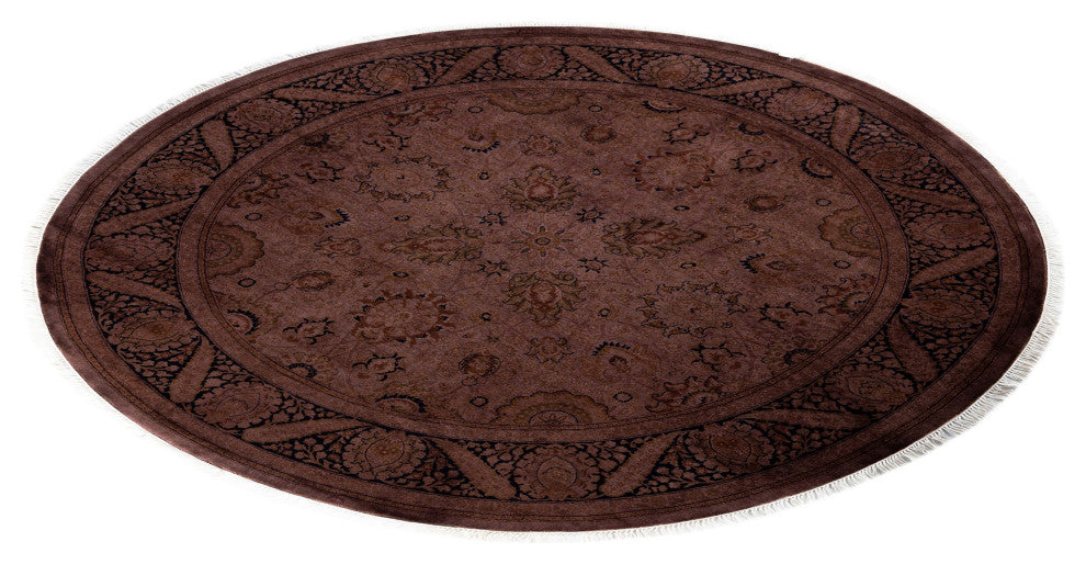 Overdyed One-of-a-Kind Hand-Knotted Area Rug Brown, 6' 1" x 6' 1"