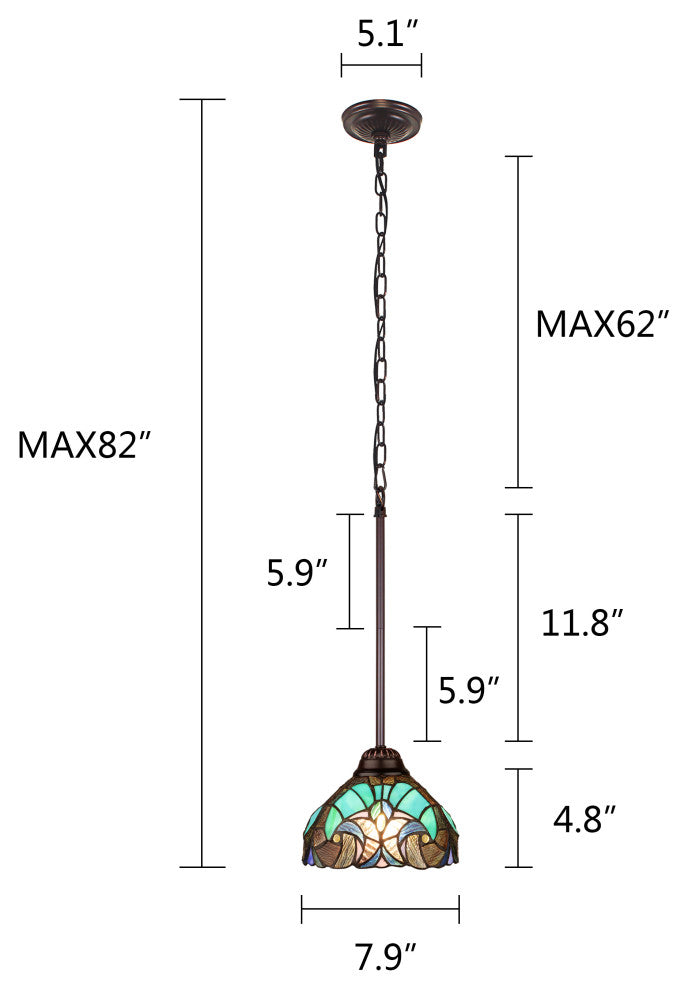 Liaison Victorian-Style 1-Light Ceiling Mini Pendant 8" Shade