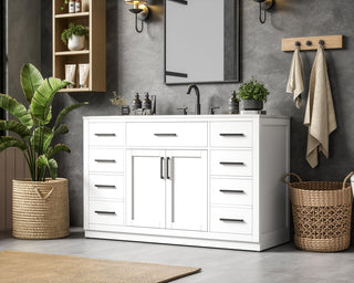 Home Living 54" Single Bathroom Vanity, White