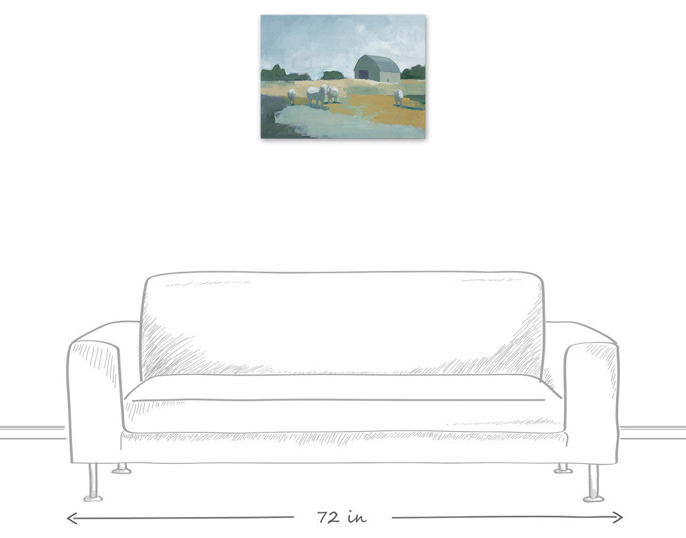 Green Blue Landscape 24x18 Canvas Wall Art