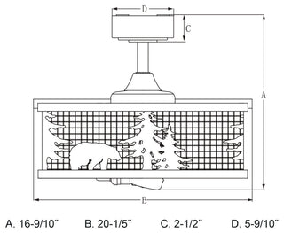 Vaxcel Lighting F0068 Kodiak 21" 3 Blade Indoor Ceiling Fan - Oil Rubbed Bronze