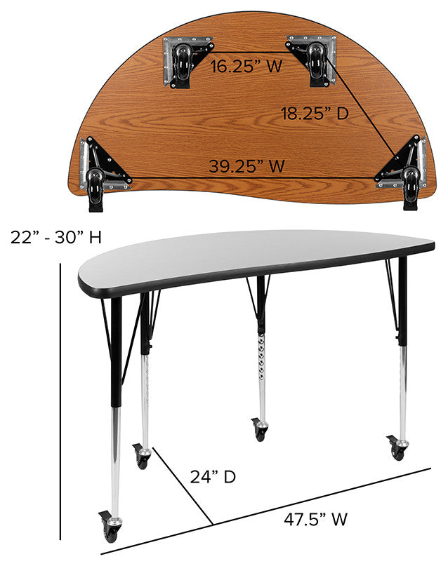 76" Oval Wave Flexible Laminate Activity Table Set 18" Student Stack Chairs Gray