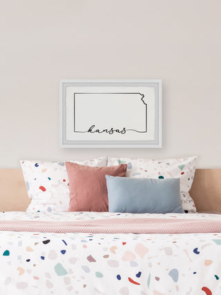 "Kansas Outline" Framed Painting Print, 45x30