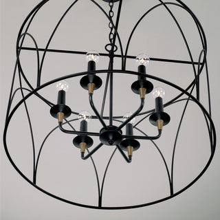 Capital Lighting 345661 Amara 6 Light 28"W Drum Chandelier - Matte Black with