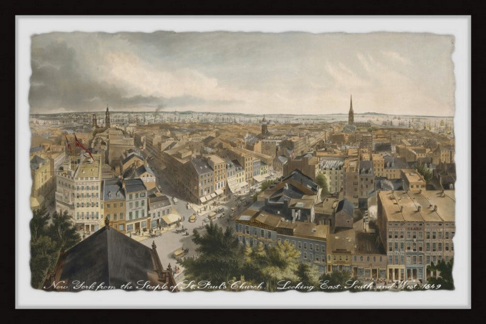 "City Buildings" Framed Painting Print, 12x8