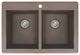 Radius 33" silQ Granite Double Bowl Kitchen Sink with 1 Hole in Espresso