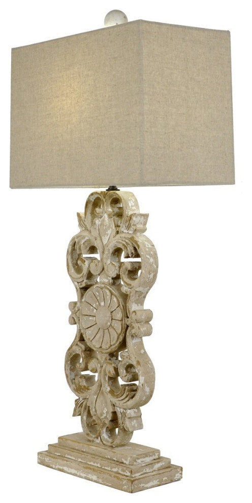 Elora Carved Wood Table Lamp