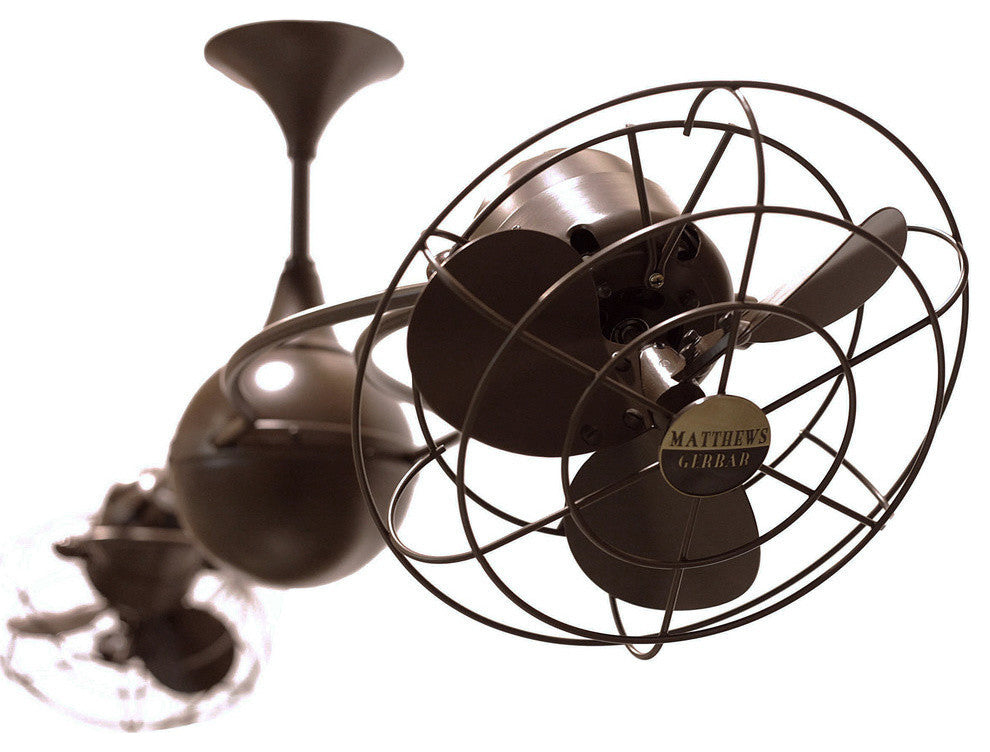 Italo Ventania Dual Ceiling Fan - Metal Blades in Bronzette