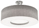 Montclair 24" LED Semi-Flush Mount, Satin Nickel Finish, Gray Shade